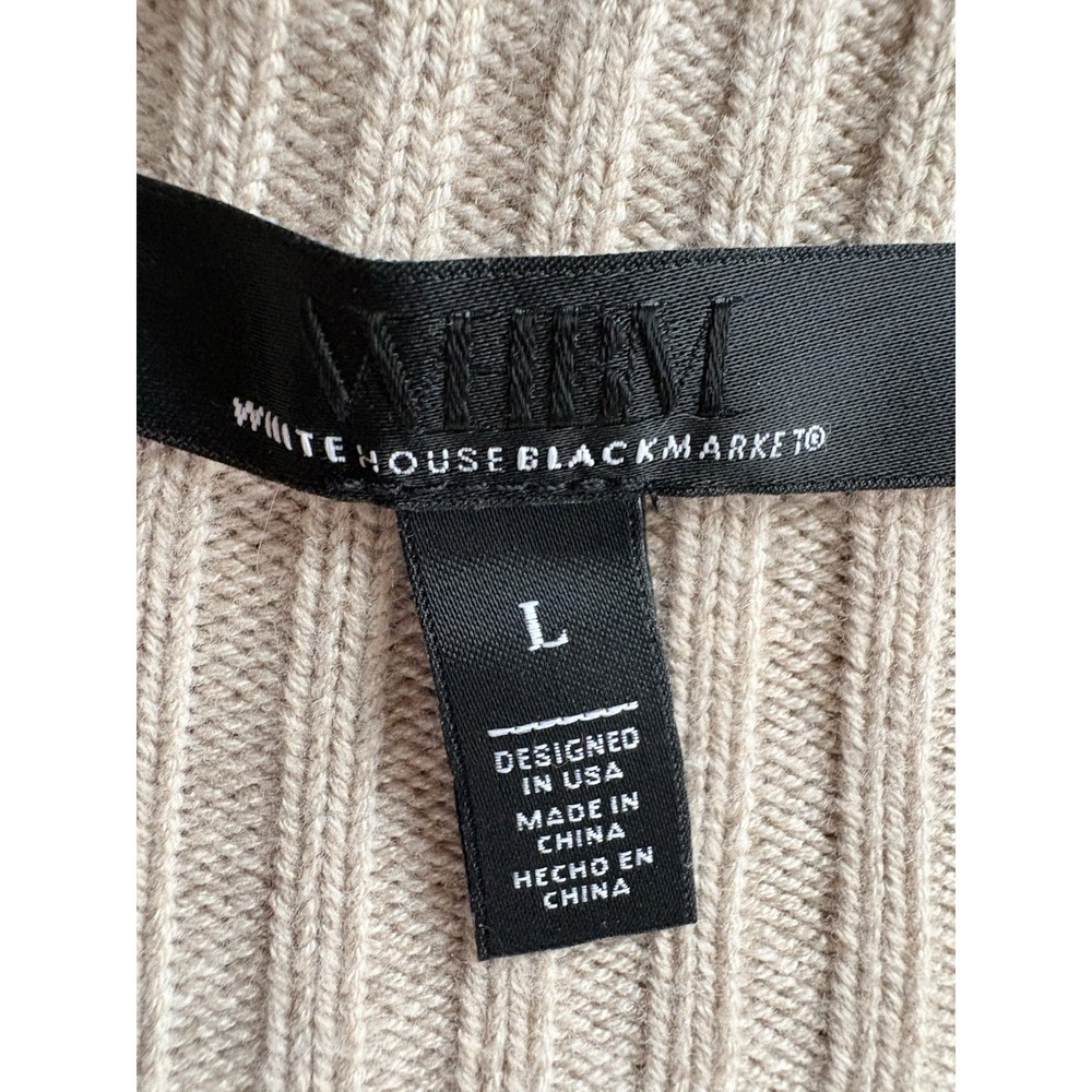 WHBM White House Black Market‎ Beige Cardigan Sweater Women's Large - Picture 3 of 6